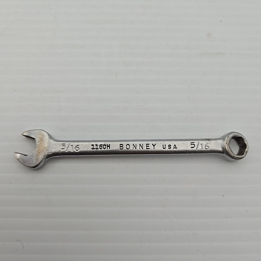 Vintage Bonney 1160H Combination Wrench, 5/16 6-POINT HEX, USA, 4.25"